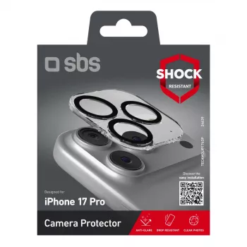 Ekrano ir nugarėlės apsauga su kameros objektyvo apsauga SBS TECAMGLIP1763P, skirta Apple iPhone 17 Pro / 17 Pro Max, silikonas ir grūdintas stiklas, permatoma, 1 vnt.