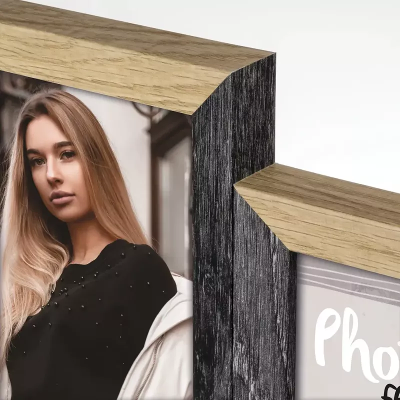 Nuotraukų rėmelių rinkinys ZEP Vercelli juoda ruda MDF 535x320 mm