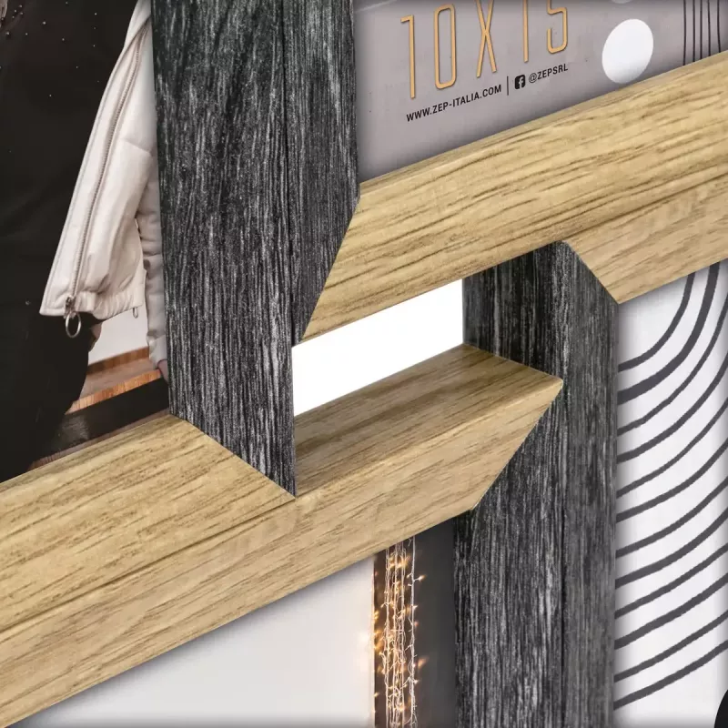 Nuotraukų rėmelių rinkinys ZEP Vercelli juoda ruda MDF 535x320 mm