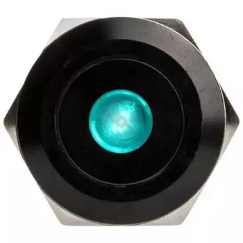 DimasTech Vandalismui atsparus jungiklis/mygtukas 22mm Juodaline Dot RGB PD219
