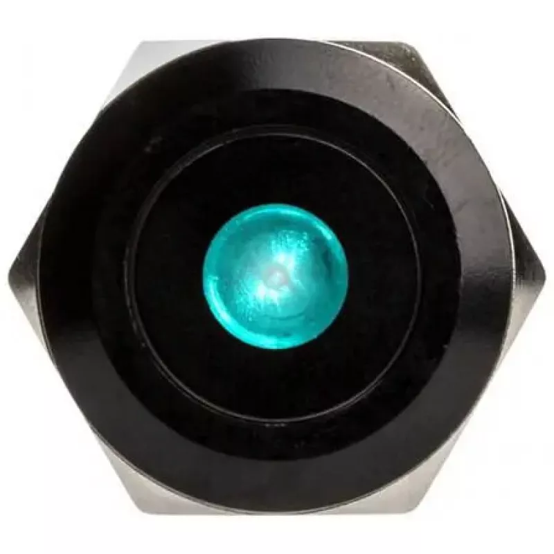 DimasTech Vandalismui atsparus jungiklis/mygtukas 22mm Juodaline Dot RGB PD219