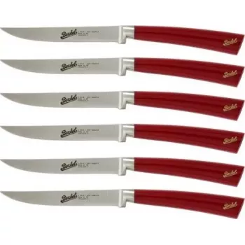 Steak rinkinys 6 vienetų, Berkel Elegance Glossy Red — stalo įrankių rinkinys kepsniams patiekti
