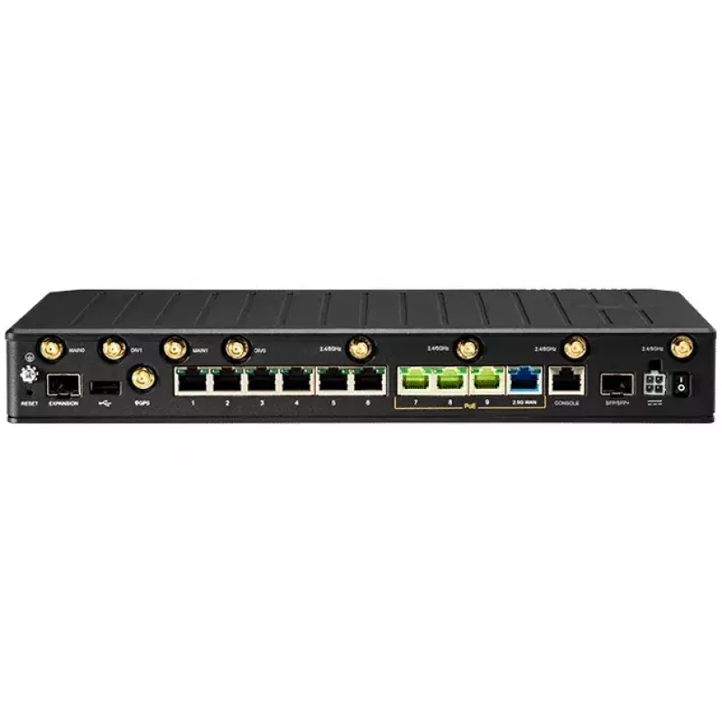 CradlePoint belaidis maršrutizatorius E300C-18B su NetCloud Enterprise Branch – Wi‑Fi 6 dviejų juostų, 10GbE, 4G LTE, 5x RJ‑45