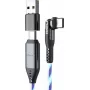 USB-C 2-in-1 laidas STATIK PowerPivot Pro 2 m besisukanti jungtis mėlynai šviečianti