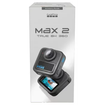 Veiksmo kamera GoPro MAX2 su 8K Ultra HD, 29,5 MP jutikliu, 100 fps, LCD ekranu, GPS, Wi‑Fi — priedų rinkinys