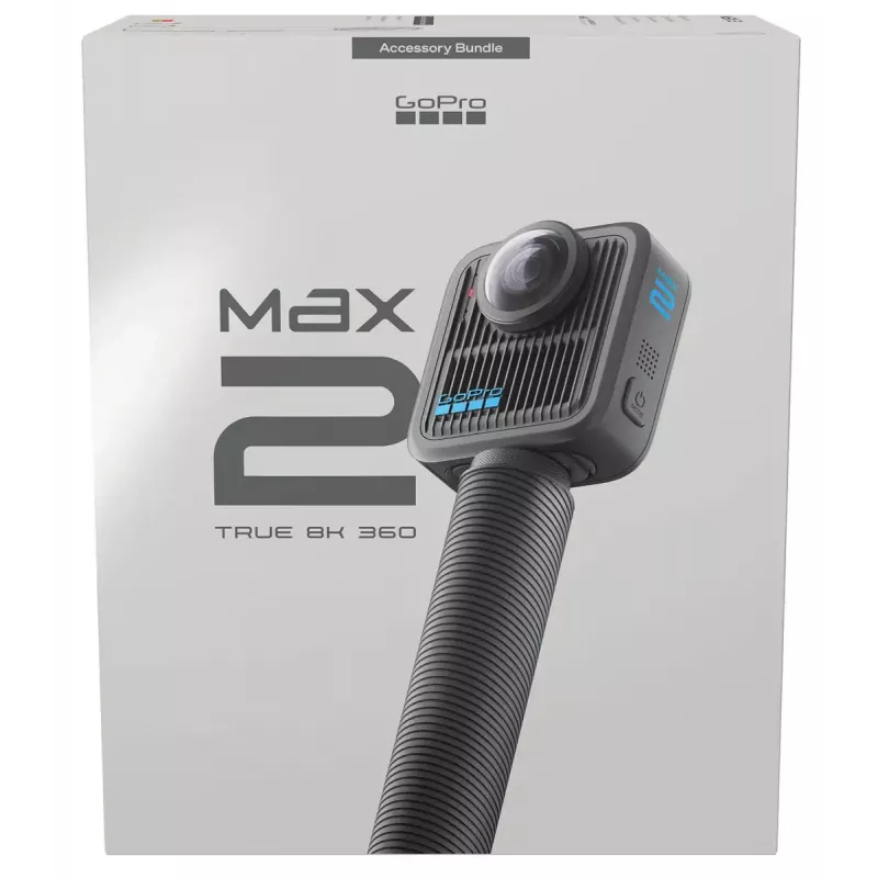 Veiksmo kamera GoPro MAX2 su 8K Ultra HD, 29,5 MP jutikliu, 100 fps, LCD ekranu, GPS, Wi‑Fi — priedų rinkinys