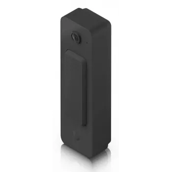 Durų skambutis UBIQUITI Doorbell Lite juodas — laidinis PoE vaizdo durų skambutis, 5 MP, 2560×1920, IPX5, metalinis ir polikarbonatinis korpusas