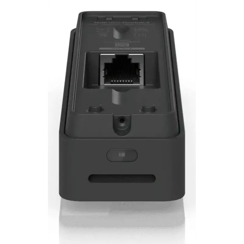 Durų skambutis UBIQUITI Doorbell Lite juodas — laidinis PoE vaizdo durų skambutis, 5 MP, 2560×1920, IPX5, metalinis ir polikarbonatinis korpusas