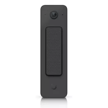 Durų skambutis UBIQUITI Doorbell Lite juodas — laidinis PoE vaizdo durų skambutis, 5 MP, 2560×1920, IPX5, metalinis ir polikarbonatinis korpusas