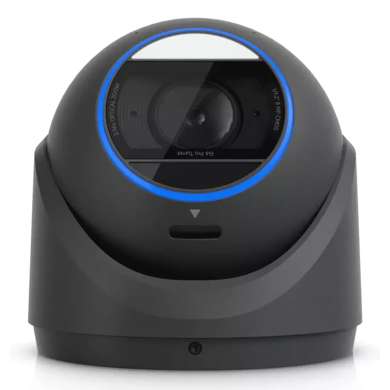 IP apsaugos kamera UBIQUITI UVC-G6-Pro-Turret-B — 3840×2160, 1/1,2 colio CMOS, 2,36× optinis priartinimas, PoE+, lubinė/sieninė, vidaus/lauko