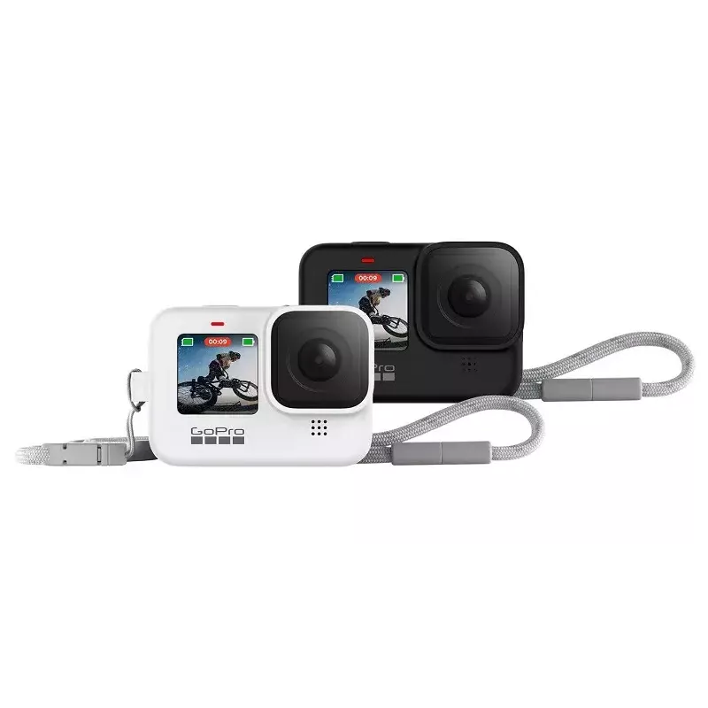 Fotoaparato apvalkalas GoPro įmautė + lanyard, skirtas HERO12/HERO11/HERO10/HERO9 Juoda — silikoninis, baltas