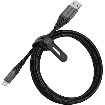 USB–Lightning laidas OTTERBOX Premium 2 m — tamsiai pelenų juodas, USB-A į Lightning, patvarus įkrovimui ir duomenų perdavimui