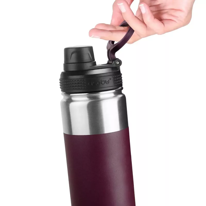 Terminis buteliukas asobu Alpine Flask Hiking 530 ml nerūdijantis plienas Burgundinė, 235 mm aukštis, 7,6 cm skersmuo