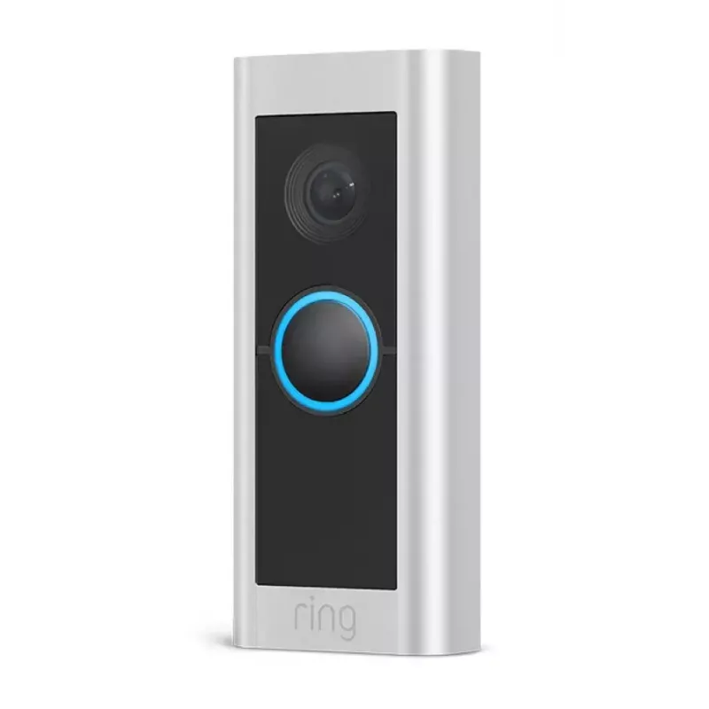 Video durų skambutis RING Video Doorbell Pro 2 Hardwired – nikelio atlasinis plienas, laidinis Wi‑Fi, 150°×150° matymo laukas, 16–24V AC