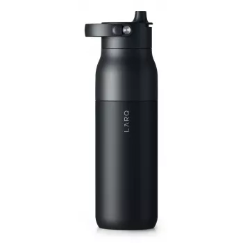 Nerūdijančio plieno vandens butelis LARQ PureVis 2 1000 ml, užsukamas dangtelis, įmontuota baterija, iki 20 d. veikimo laikas, juodas