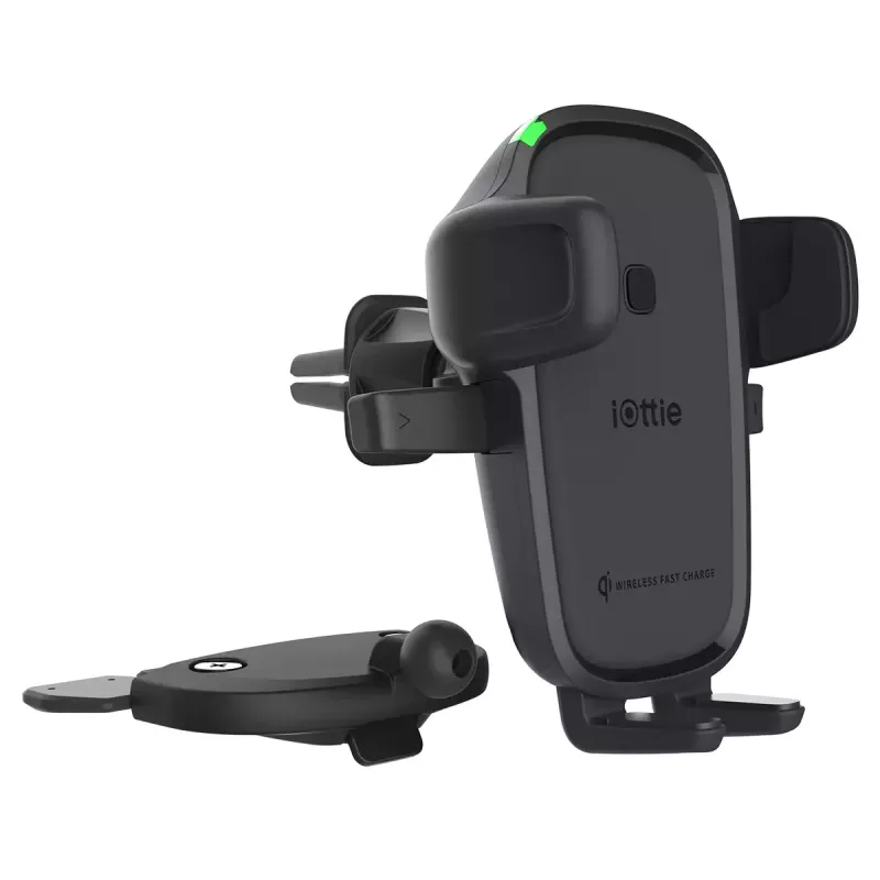 iOttie Easy One Touch 2 belaidis automobilinis išmaniojo telefono laikiklis ir kroviklis, juodas, USB, greitas belaidis įkrovimas
