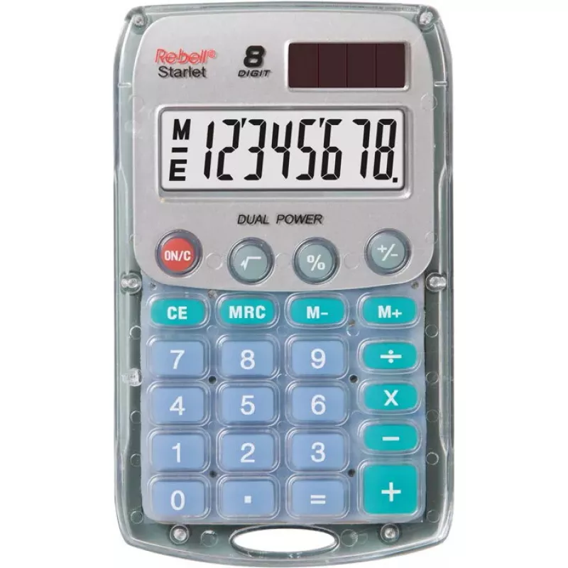 Pagrindinis skaičiuotuvas Rebell Starlet Pocket Transparent
