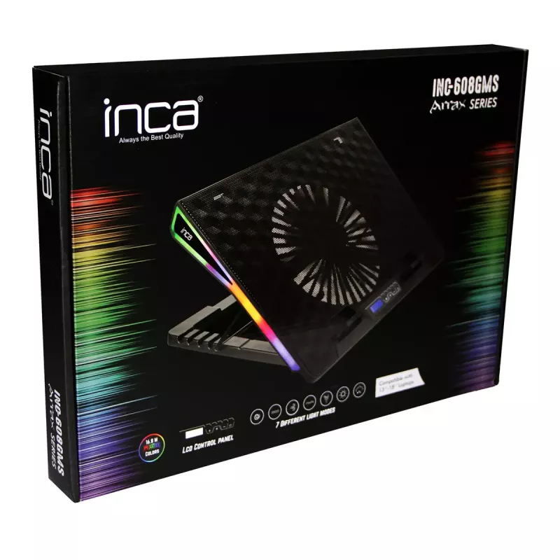 Nešiojamojo kompiuterio stovas Inca INC-608GMS Juoda 43,2 cm 17 colių