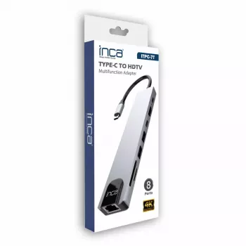 USB Type-C šakotuvas INCA ITPC-7T 1000 Mbit/s HDMI RJ-45 USB 2.0 USB 3.0