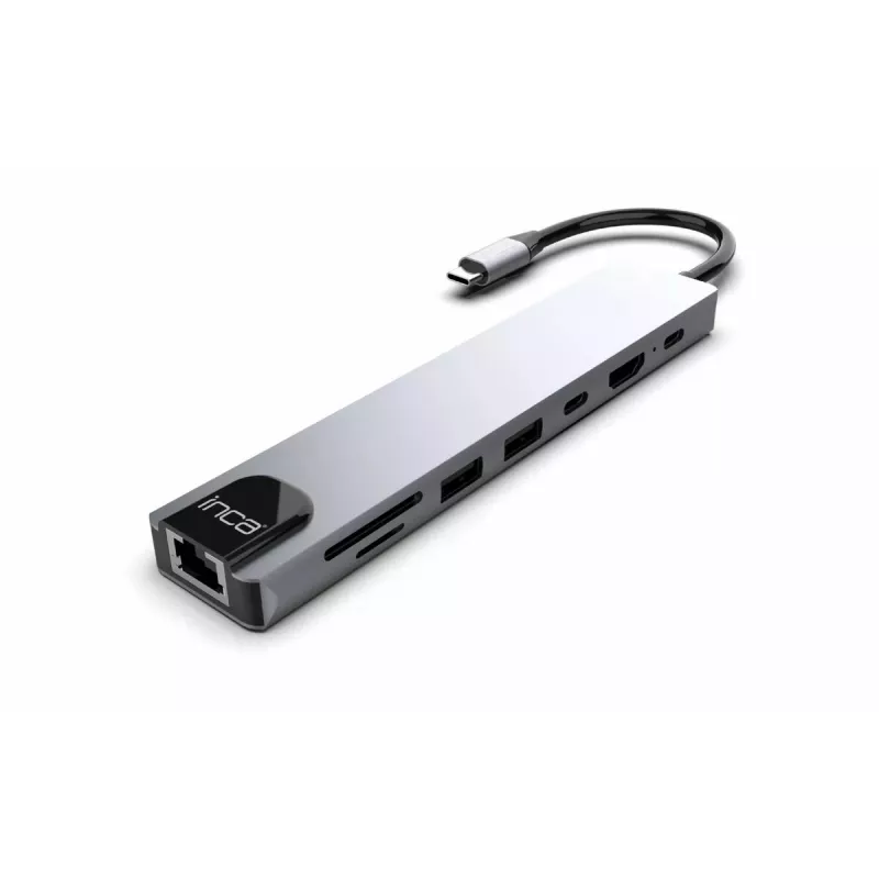USB Type-C šakotuvas INCA ITPC-7T 1000 Mbit/s HDMI RJ-45 USB 2.0 USB 3.0