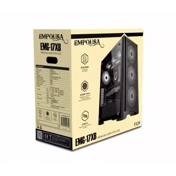 PC korpusas Inca EMG-15XB Midi Tower Juoda
