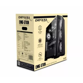 PC korpusas Inca EMG-17XN Midi Tower Juoda