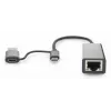 USB šakotuvas Inca IUTP-01TX Type-A Type-C Gigabit Ethernet mėlynas