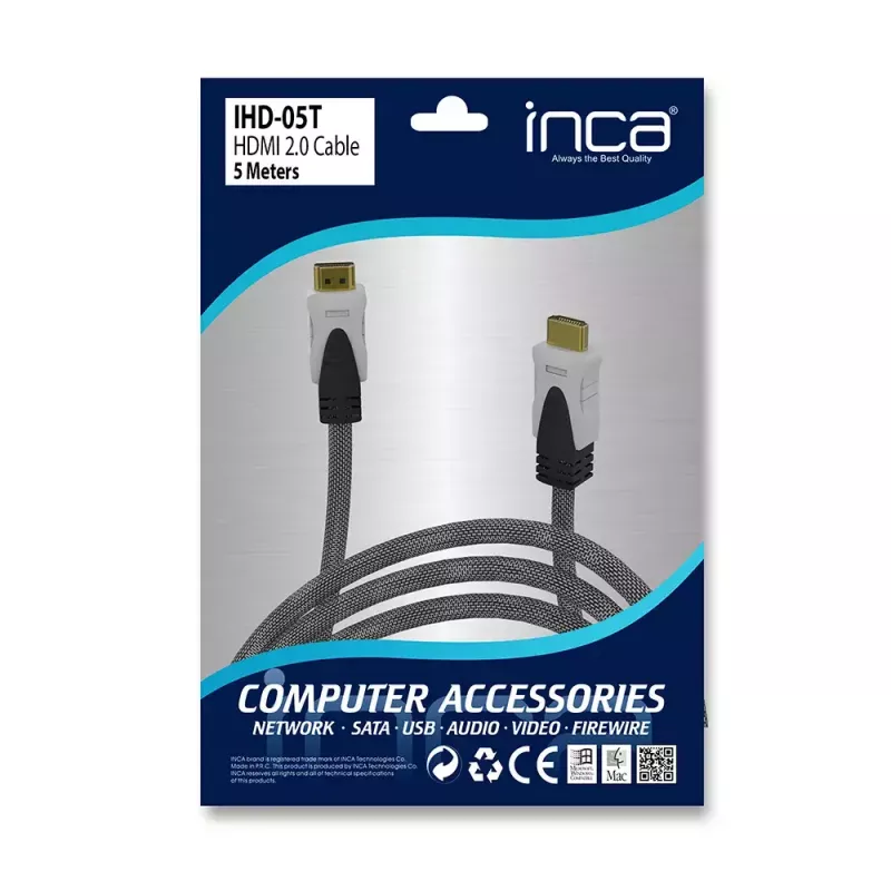 HDMI kabelis Inca IHD-05T 5 m HDMI A tipo kištukas – kištukas juodas