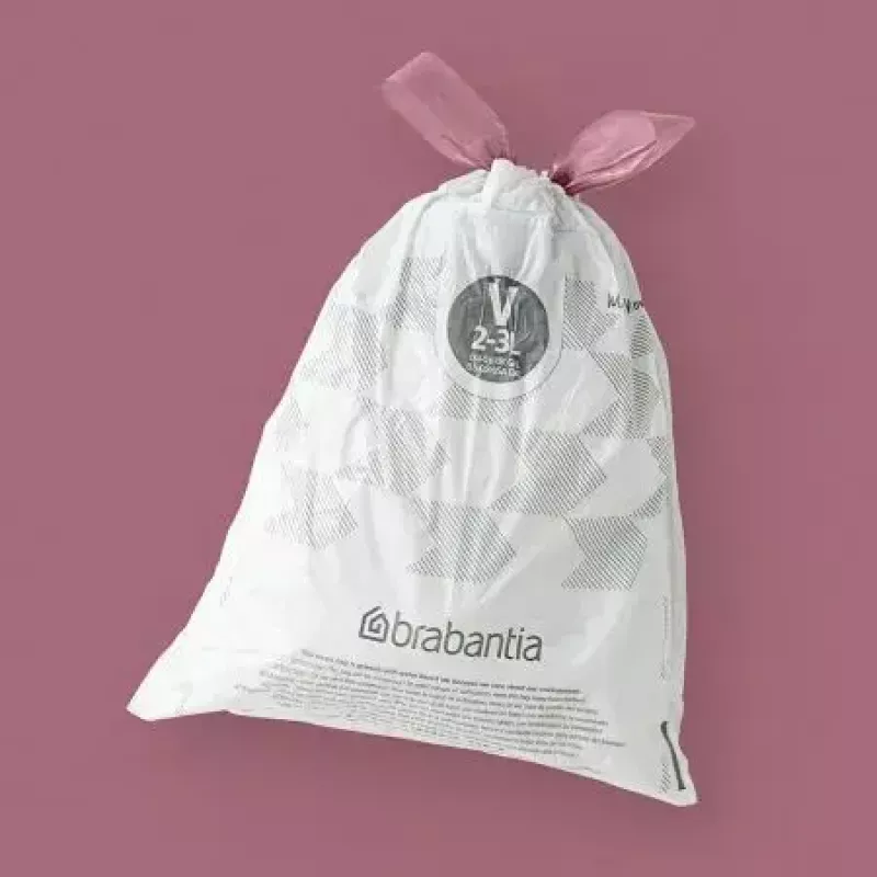 Šiukšlių maišeliai BRABANTIA 100253 3 l talpos šiukšliadėžėms, balti, plastikiniai, 40 vnt.