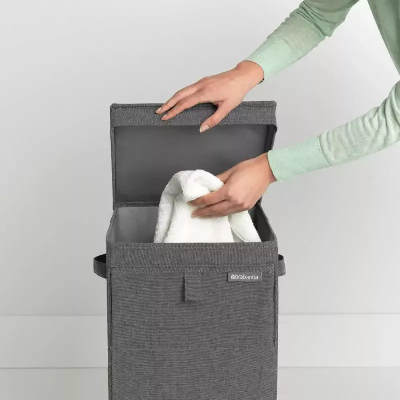 Brabantia 120442 skalbinių krepšys, 35 L, stačiakampis, juodas