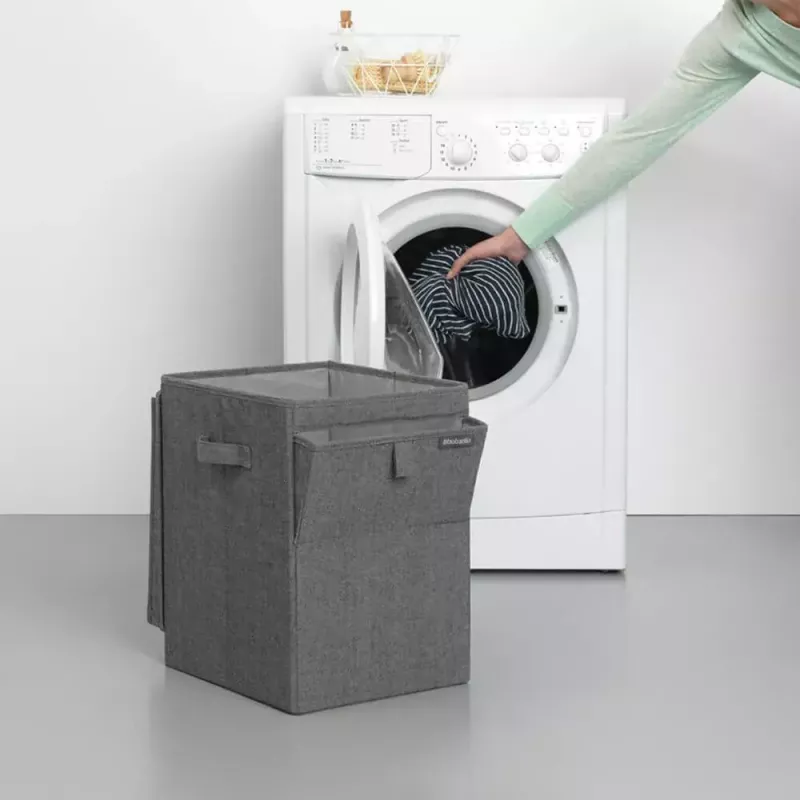 Brabantia 120442 skalbinių krepšys, 35 L, stačiakampis, juodas