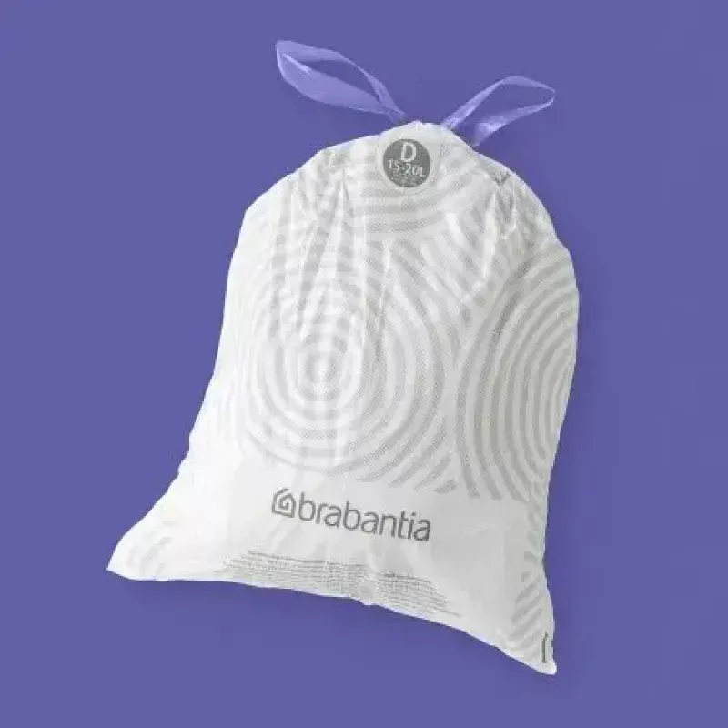 Šiukšlių maišeliai BRABANTIA 138164, 20 L, balti, plastikiniai, 40 vnt., 545×435 mm