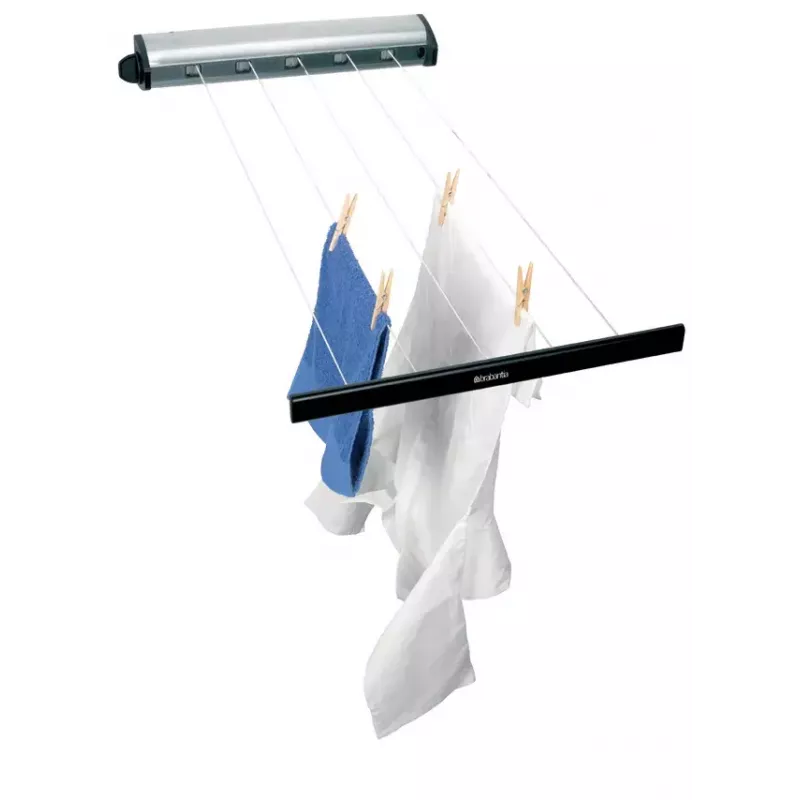 Prie sienos montuojama džiovykla Brabantia Pull-Out Drying Lines Set 2 vnt. Nerūdijantis plienas