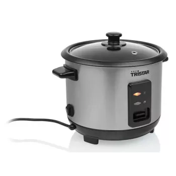 Ryžių virimo puodas Tristar RK-6146 — 1 L talpa, 400 W, juoda/sidabrinė