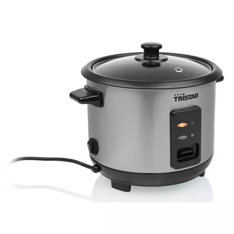 Ryžių virimo puodas Tristar RK-6146 — 1 L talpa, 400 W, juoda/sidabrinė