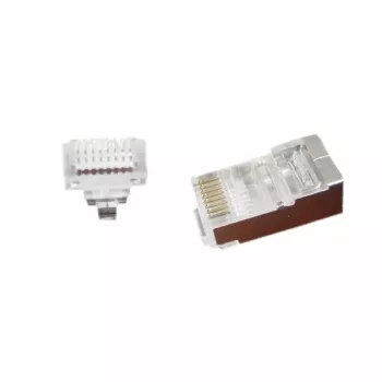 RJ-45 vielos jungtis Gembird LC-PTF-01/100, F/UTP, ruda/sidabrinė/skaidri, 10 vnt.