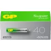 GP Super Micro AAA 1,5 V šarminės mangano baterijos — 40 vnt. pakuotė
