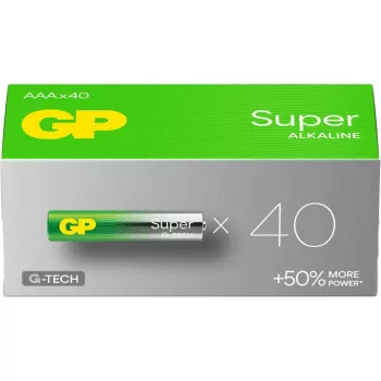 GP Super Micro AAA 1,5 V šarminės mangano baterijos — 40 vnt. pakuotė