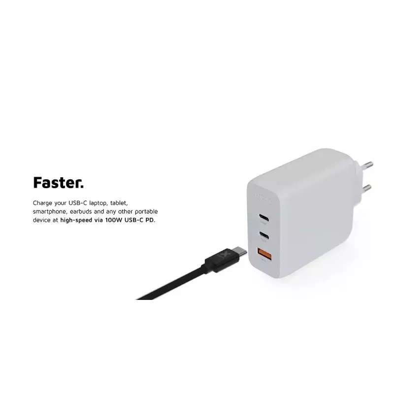 Vidinis įkroviklis Xtorm 100W GaN² Ultra Wall Charger greitasis įkrovimas 2 USB-C