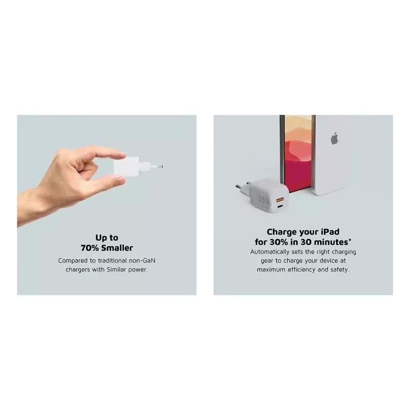 Sieninis įkroviklis Xtorm 35W GaN² Ultra Indoor USB Type-C Greitasis Įkrovimas Balta