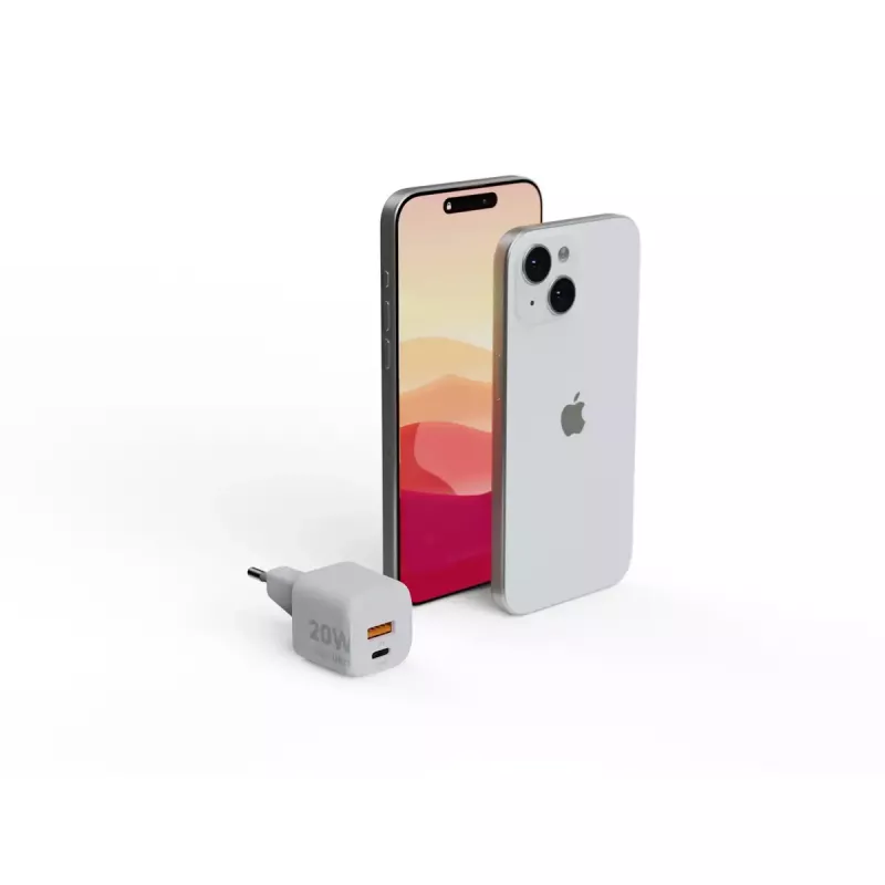Sieninis įkroviklis Xtorm 20W GaN² Ultra — 20 W, USB-C, vidaus, baltas