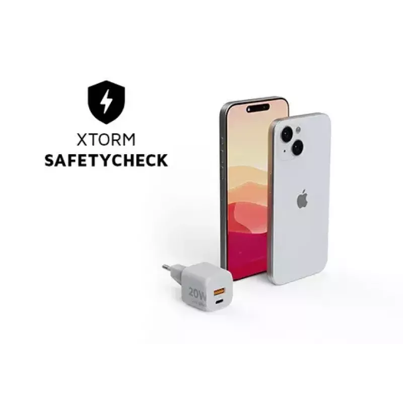Sieninis įkroviklis Xtorm 20W GaN² Ultra — 20 W, USB-C, vidaus, baltas