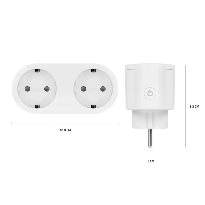 Išmanusis kištukas Avanca International BV Hombli Smart Socket Duo EU — Wi‑Fi, 220–250 V, 50–60 Hz, 3540 W, vidaus, balta