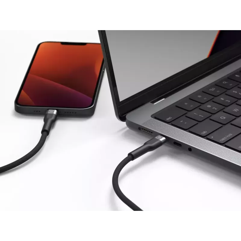 USB-C į Lightning laidą LINQ byELEMENTS 2m MFi sertifikuotas juodas