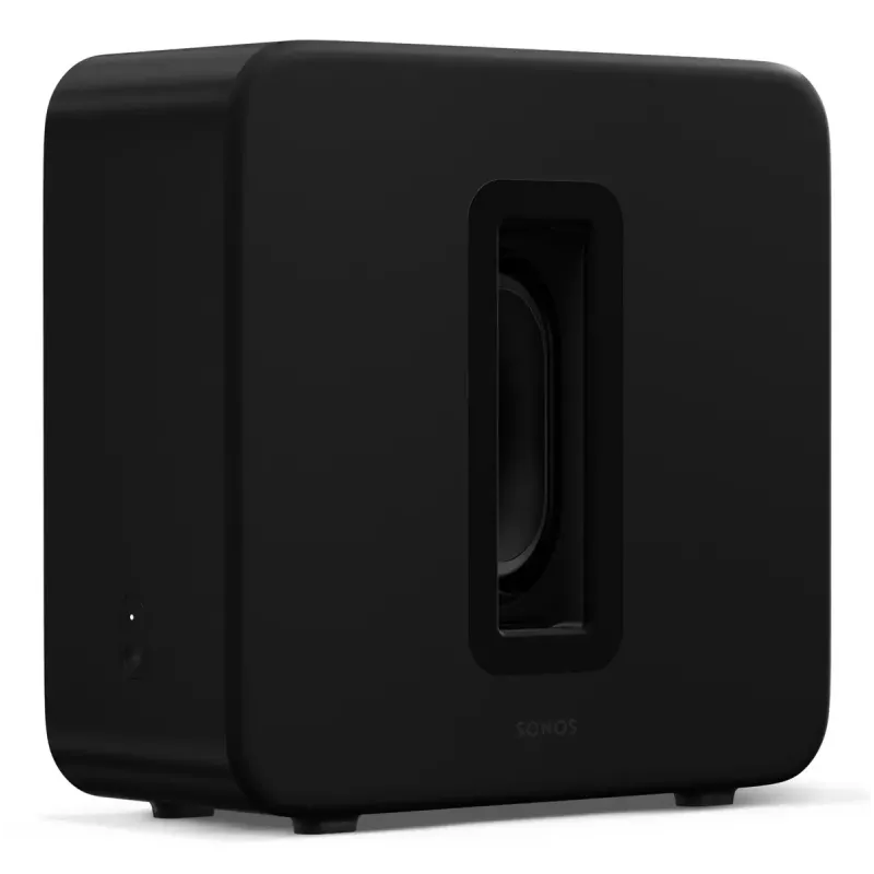 Aktyvus žemų dažnių garsiakalbis Sonos Sub 4 Juoda — D klasės stiprintuvas, AC 110–240 V, 40,2×15,8×38,9 cm