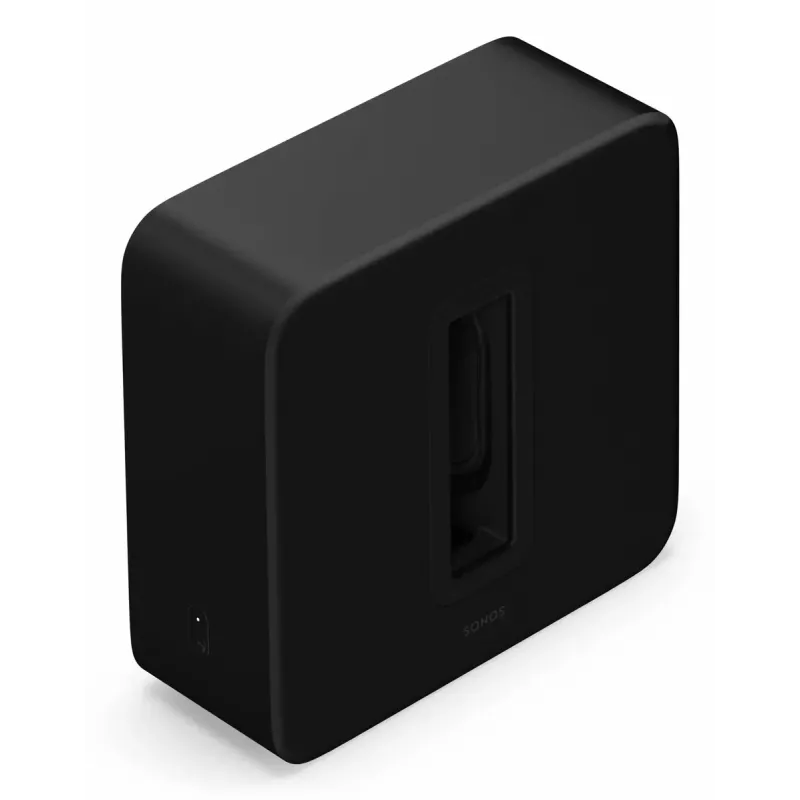 Aktyvus žemų dažnių garsiakalbis Sonos Sub 4 Juoda — D klasės stiprintuvas, AC 110–240 V, 40,2×15,8×38,9 cm