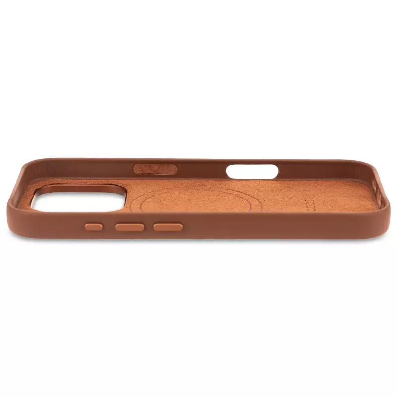 Dekoruotas odinis dėklas iPhone 16 Pro 6,3 colio rudas