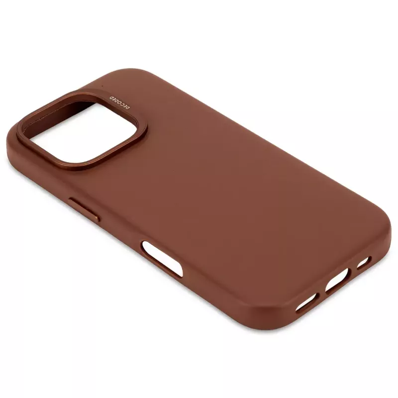 Dekoruotas odinis dėklas iPhone 16 Pro 6,3 colio rudas