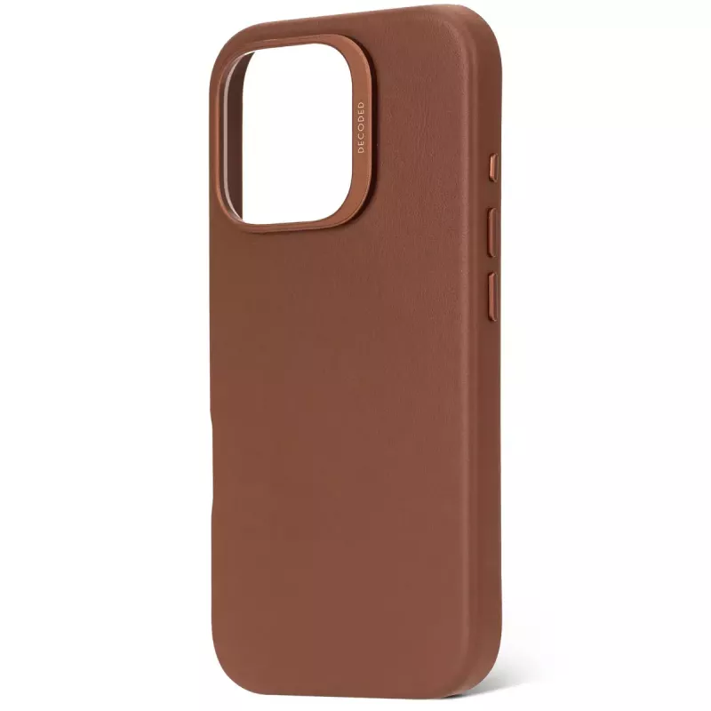 Dekoruotas odinis dėklas iPhone 16 Pro 6,3 colio rudas