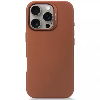 Dekoruotas odinis dėklas iPhone 16 Pro 6,3 colio rudas